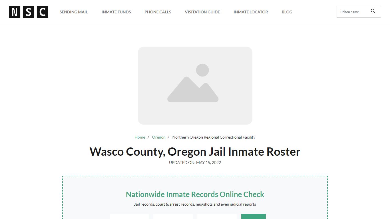 Wasco County, Oregon Jail Inmate Roster