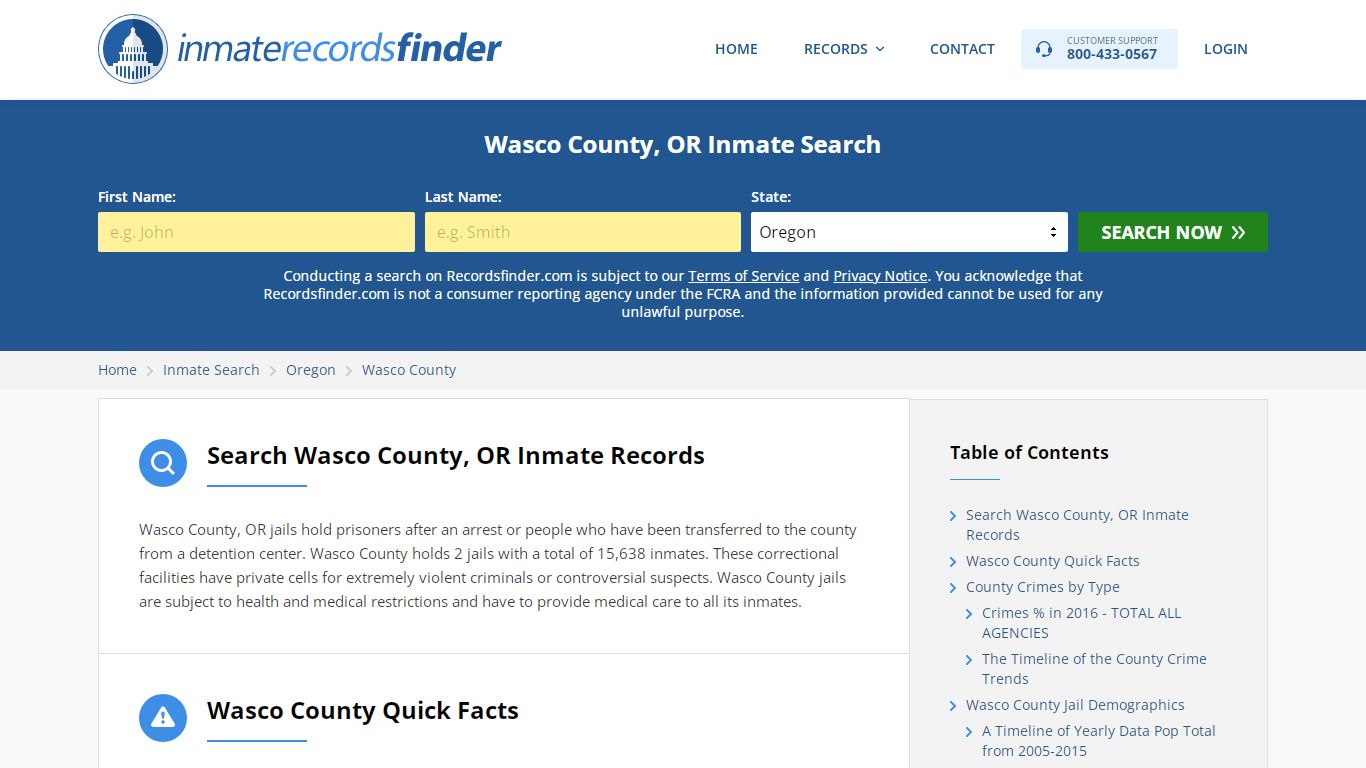 Wasco County, OR Inmate Lookup & Jail Records Online
